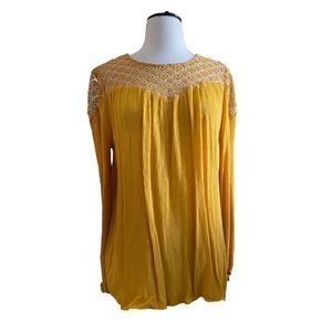 Mossimo Gold Crochet Top - linen look